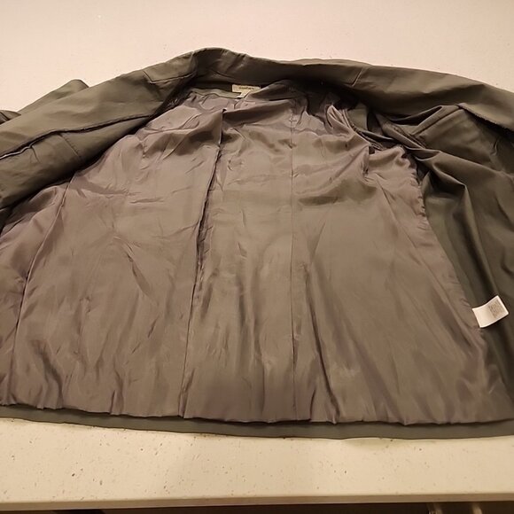 Dress Barn Army Green Jacket Blazer 3x Gold Buttons Stretch - Picture 8 of 9